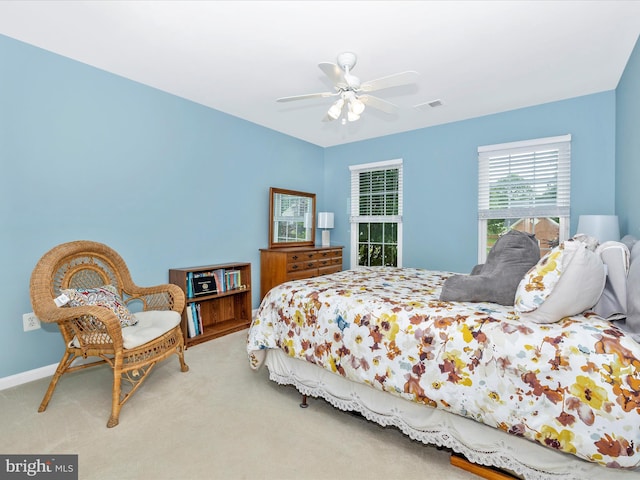 6470 Saddlebrook Ln, Frederick, MD 21701 - carpeted bedroom with a ceiling fan and baseboards