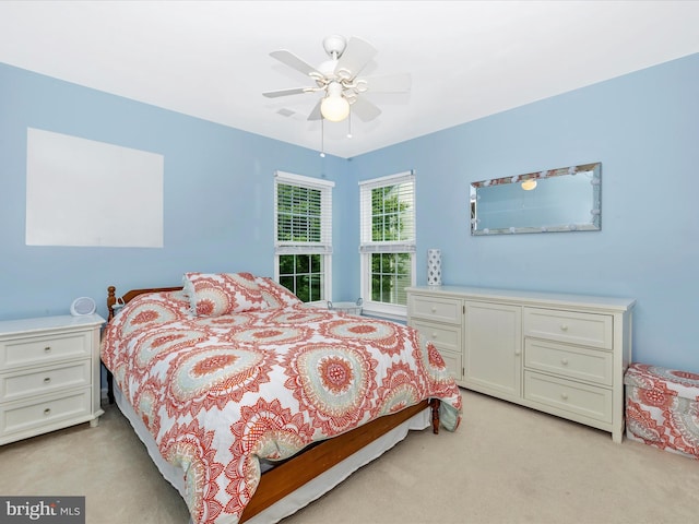 6470 Saddlebrook Ln, Frederick, MD 21701 - bedroom with light carpet and a ceiling fan