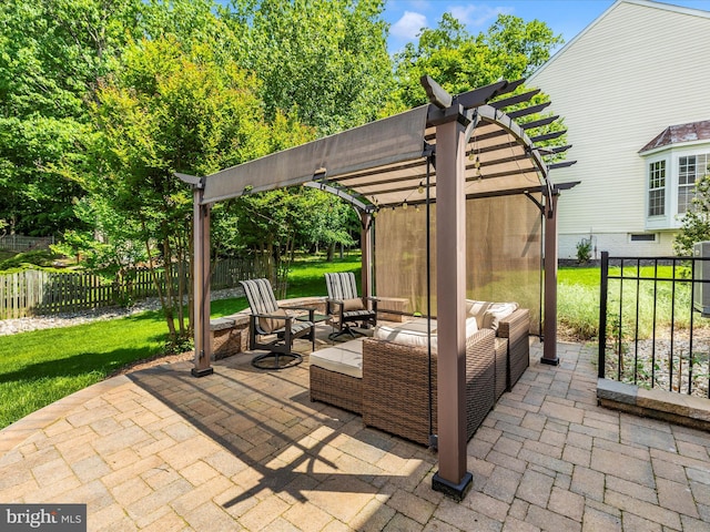 6470 Saddlebrook Ln, Frederick, MD 21701 - view of patio / terrace with a pergola and outdoor lounge area