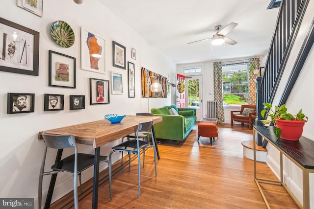 1132 Roland Heights Ave, Baltimore, MD 21211 - dining area featuring light wood-type flooring and ceiling fan