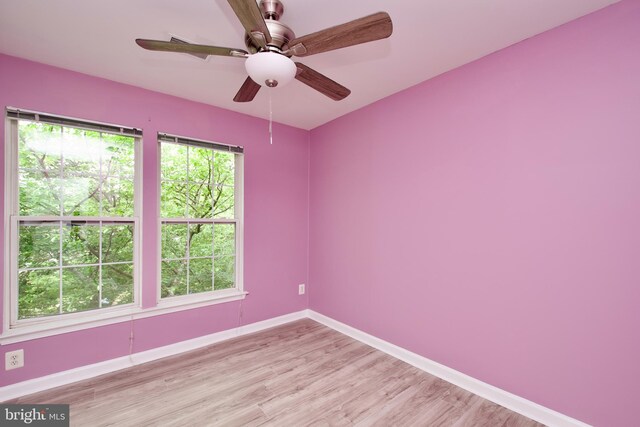 10305 Butternut Cir, Manassas, VA 20110 - empty room featuring light wood-style floors, baseboards, and a ceiling fan