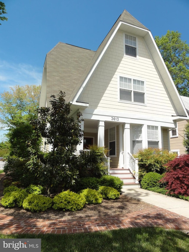 view of front of property with a porch