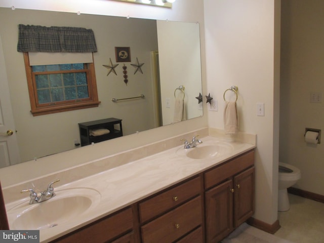 151 Juniper Dr, Ridgeley, WV 26753 - full bath featuring double vanity, toilet, and baseboards