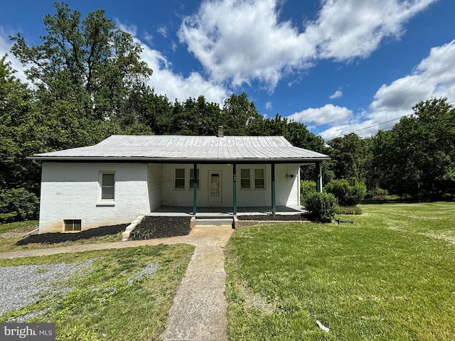 808 Chestnut Hill Rd, Harpers Ferry, WV 25425 - view of front of home featuring a porch, a front yard, and metal roof