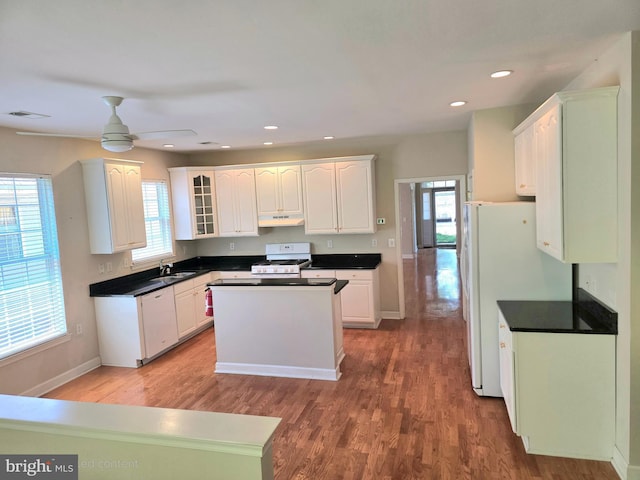 10 Honeyflower, Bordentown, NJ 08620 - kitchen with white appliances, under cabinet range hood, a sink, plenty of natural light, and recessed lighting