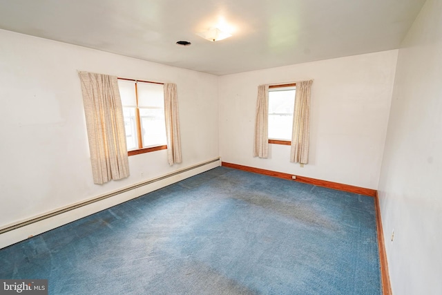 407 Elizabeth St, Georgetown, DE 19947 - unfurnished room featuring baseboard heating, carpet, and baseboards