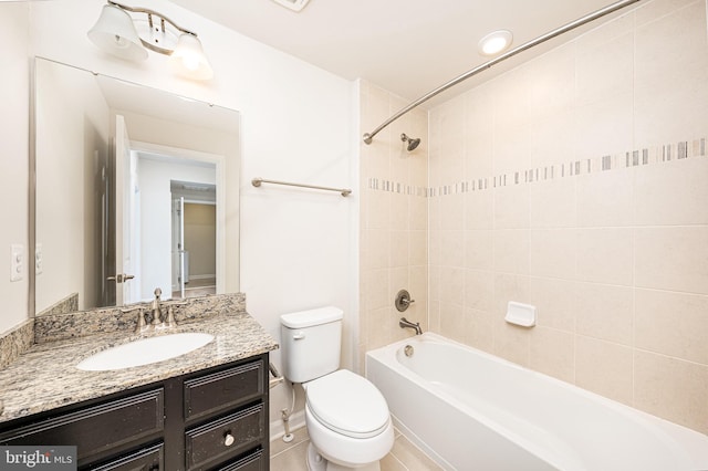 5831 Rochefort St, Ijamsville, MD 21754 - bathroom with toilet, vanity, and bathtub / shower combination