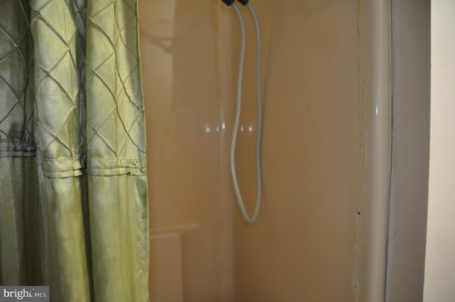 2147 Cloverleaf Rd, Mount Joy, PA 17552 - bathroom view of freestanding refrigerator and a shower with curtain