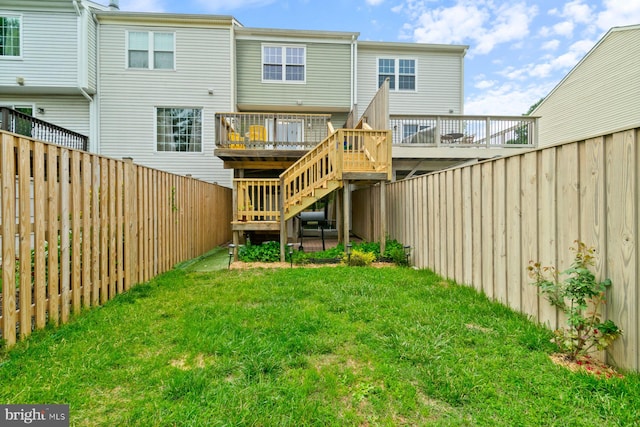 9642 Lambeth Ct, Columbia, MD 21046 - back of house featuring a wooden deck and stairway