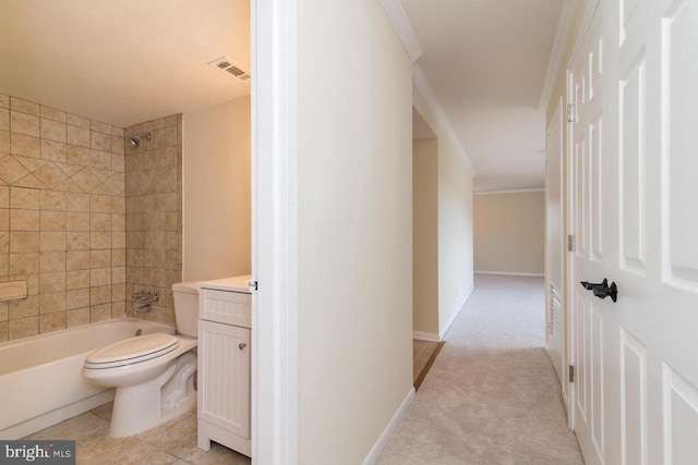 3100 S Manchester St S Unit 915, Falls Church, VA 22044 - bathroom featuring toilet, shower / bath combination, vanity, and baseboards