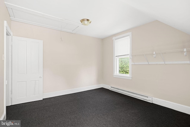 8 E Oak Ave, Moorestown, NJ 08057 - bonus room with a baseboard radiator, attic access, baseboards, and lofted ceiling