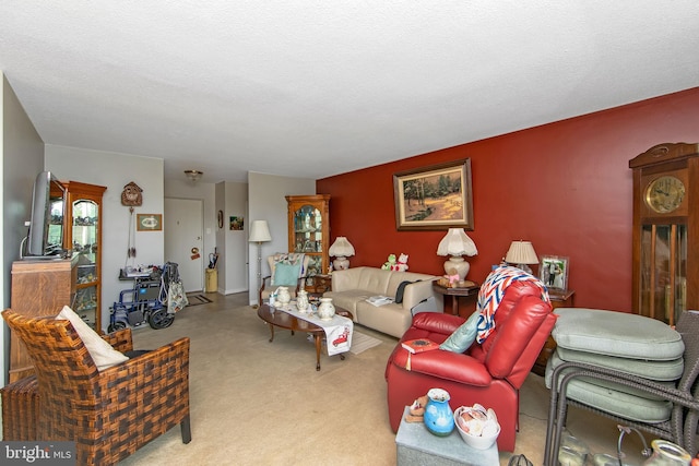 living room featuring carpet floors