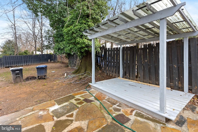 view of patio with a fenced backyard