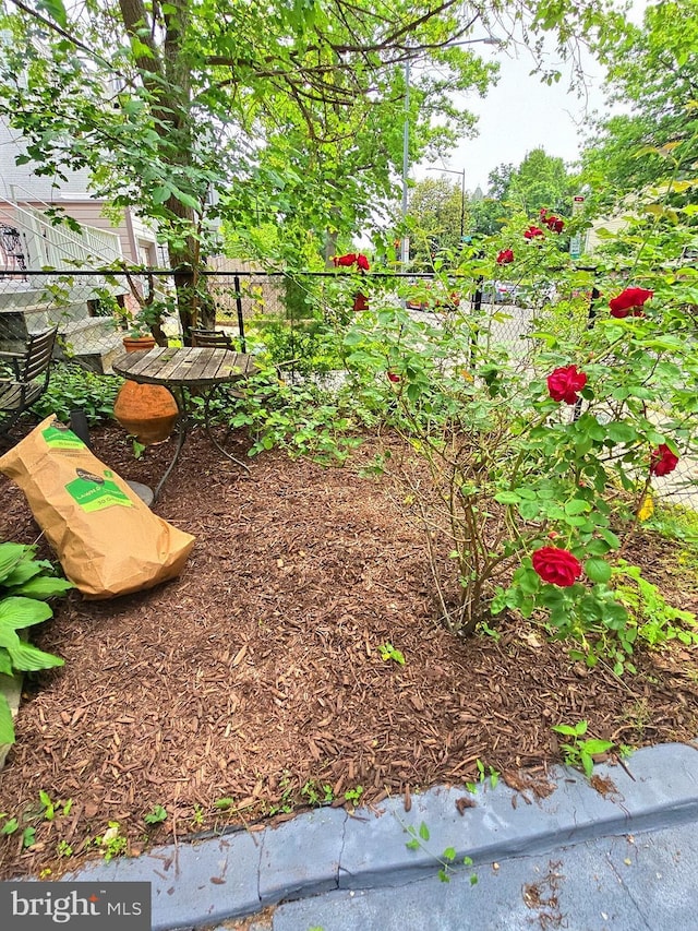 view of yard with fence
