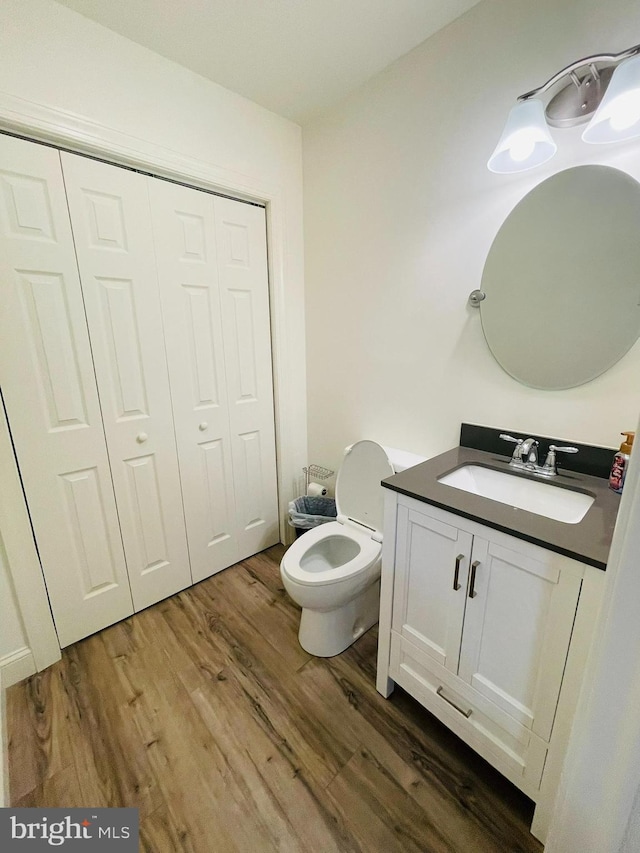 128 Eagle Rd, Dillsburg, PA 17019 - bathroom with wood finished floors, vanity, and toilet