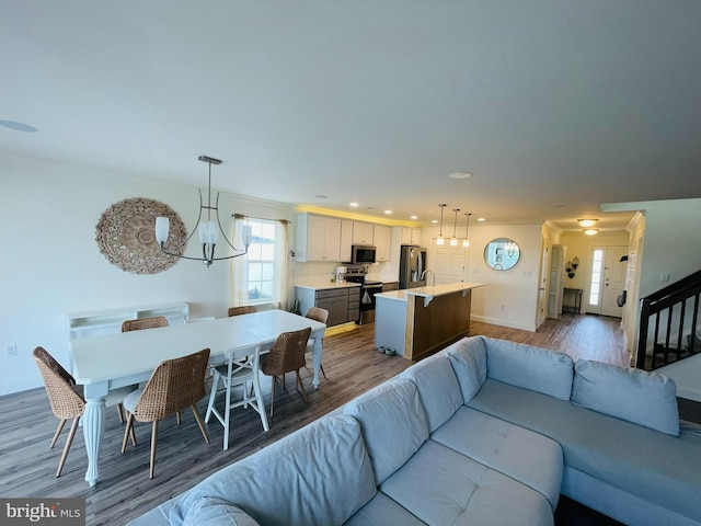 128 Eagle Rd, Dillsburg, PA 17019 - living area with light wood-style floors, baseboards, recessed lighting, and ornamental molding