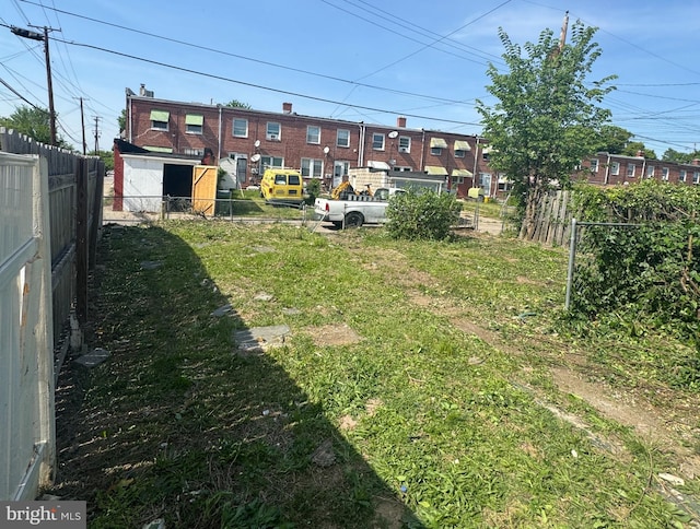 view of yard with fence