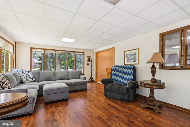 349 Hartford Rd, Mount Laurel, NJ 08054 - living area with hardwood / wood-style flooring and a paneled ceiling