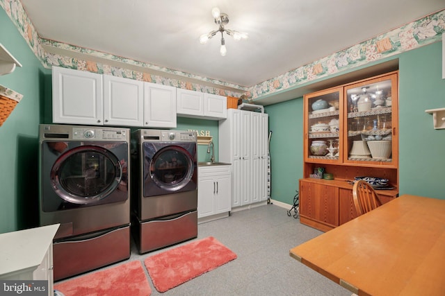 11115 Sceptre Ridge Ter, Germantown, MD 20876 - washroom with cabinet space, washer and dryer, and light floors
