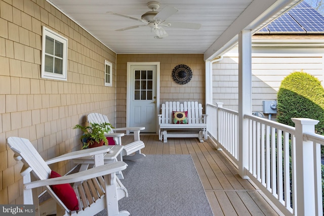 1733 Lockhart St, Toms River, NJ 08757 - wooden terrace featuring ceiling fan and a porch
