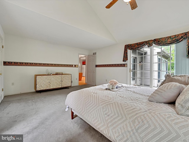 320 N Ridge Rd, Reinholds, PA 17569 - carpeted bedroom with lofted ceiling and ceiling fan