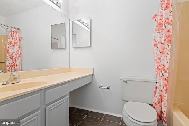 31 Beagle Run Unit 88, Nottingham, MD 21236 - full bathroom with tile patterned floors, toilet, vanity, baseboards, and shower / bathtub combination with curtain