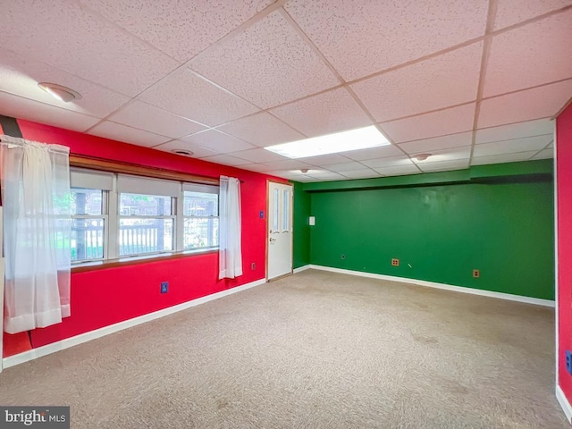 12419 Balston Rd, Philadelphia, PA 19154 - spare room featuring a paneled ceiling, carpet, and baseboards