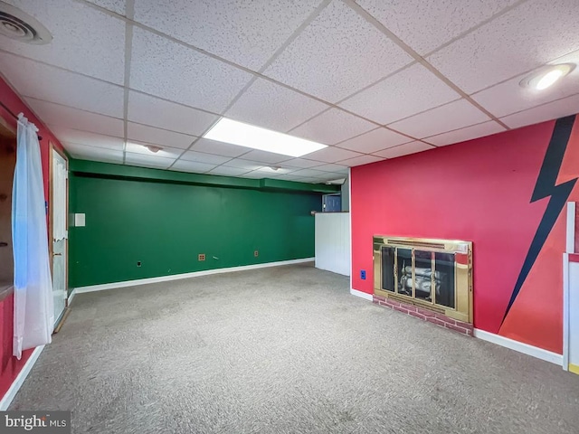 12419 Balston Rd, Philadelphia, PA 19154 - finished below grade area with carpet floors, a paneled ceiling, and baseboards