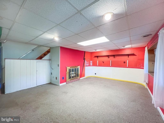 12419 Balston Rd, Philadelphia, PA 19154 - finished basement featuring carpet, baseboards, and a paneled ceiling