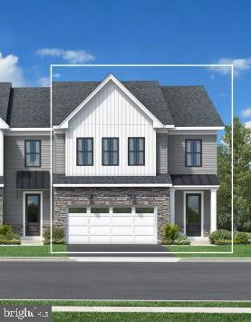 505 Trifecta Rd Unit 373, Downingtown, PA 19335 - view of front of property featuring a garage, board and batten siding, stone siding, and driveway