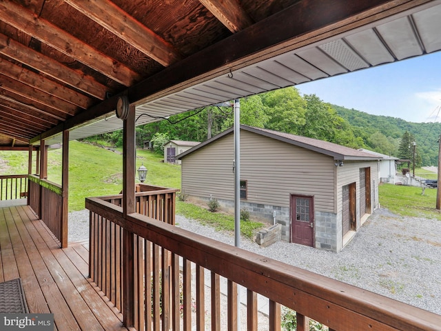 12417 Mount Savage Rd, Mount Savage, MD 21545 - deck with an outdoor structure and a yard