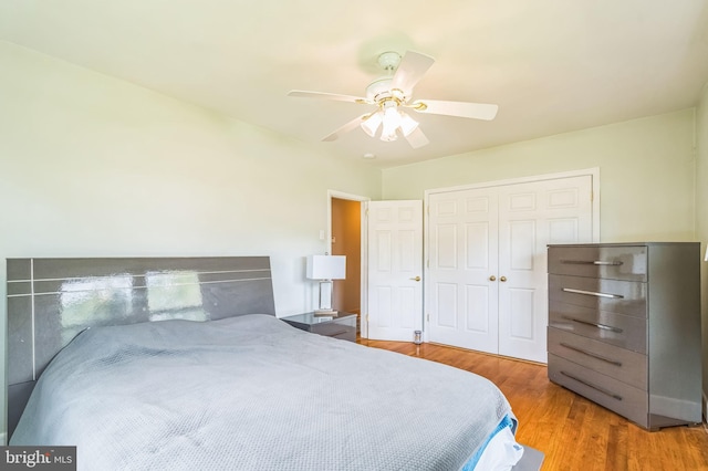 1143 Villanova Ave, Swarthmore, PA 19081 - bedroom with a closet, wood finished floors, and ceiling fan