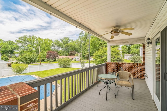 1143 Villanova Ave, Swarthmore, PA 19081 - deck featuring a ceiling fan