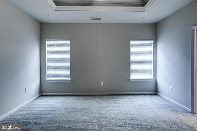 6300 Santo Pl, Capitol Heights, MD 20743 - carpeted empty room with baseboards, a raised ceiling, and ornamental molding