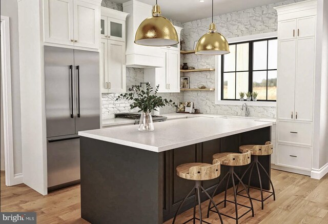 LOT9 Buck Mountain Rd, Bentonville, VA 22610 - kitchen featuring stainless steel built in fridge, open shelves, and white cabinets