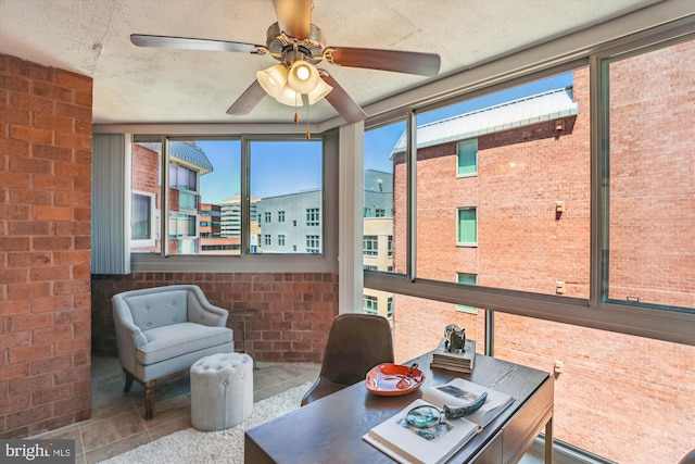 1001 N Vermont St Unit 812, Arlington, VA 22201 - sunroom with ceiling fan and outdoor dining space