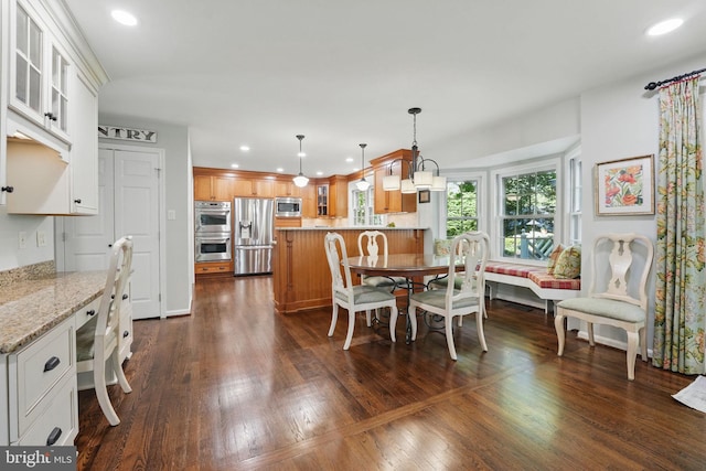 8346 Argent Cir, Fairfax Station, VA 22039 - dining space featuring recessed lighting and dark wood-style floors