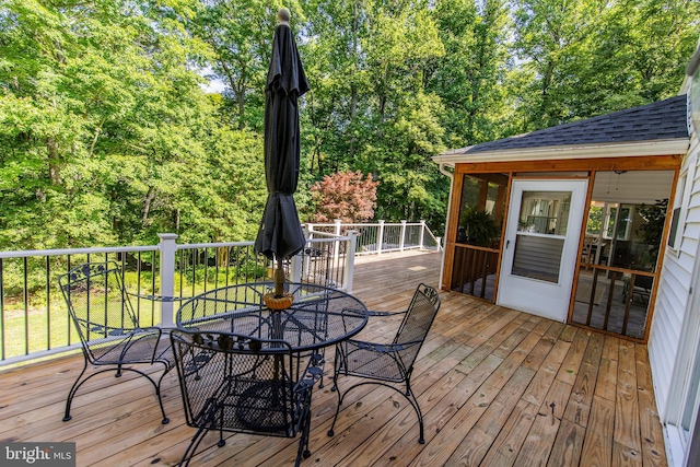 6300 Mallard Ln, Lothian, MD 20711 - wooden terrace featuring outdoor dining space