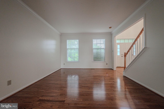 1 Picket Ln, Landenberg, PA 19350 - unfurnished room featuring crown molding, wood finished floors, baseboards, and stairway