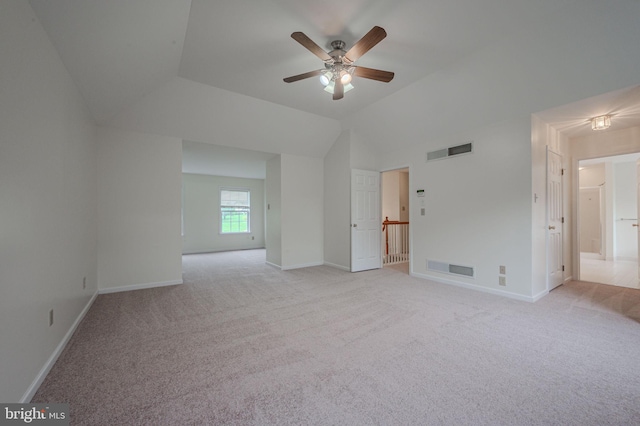 1 Picket Ln, Landenberg, PA 19350 - unfurnished room with a ceiling fan, light colored carpet, baseboards, and lofted ceiling