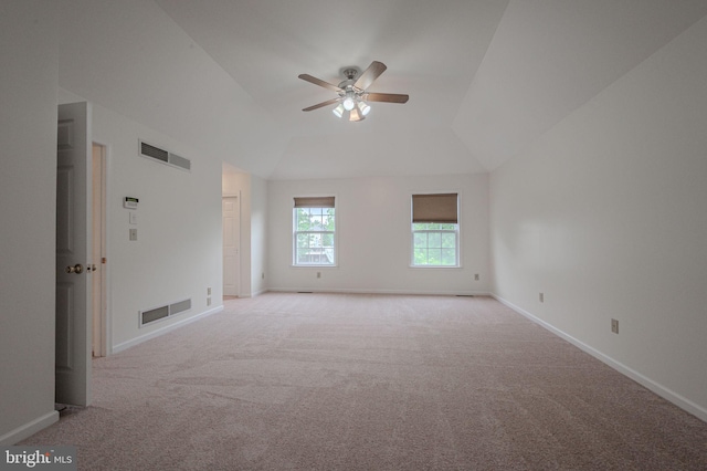 1 Picket Ln, Landenberg, PA 19350 - spare room with ceiling fan, light colored carpet, vaulted ceiling, and baseboards