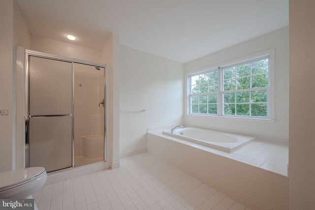 1 Picket Ln, Landenberg, PA 19350 - full bathroom with toilet, a shower stall, tile patterned flooring, and a garden tub