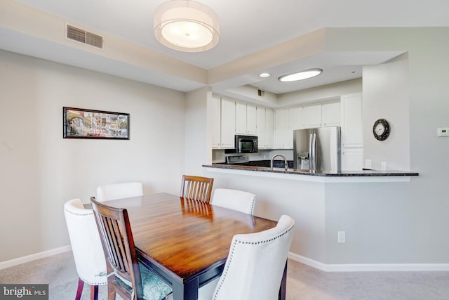 6914 Ellingham Cir Unit C, Alexandria, VA 22315 - dining room with light carpet and recessed lighting