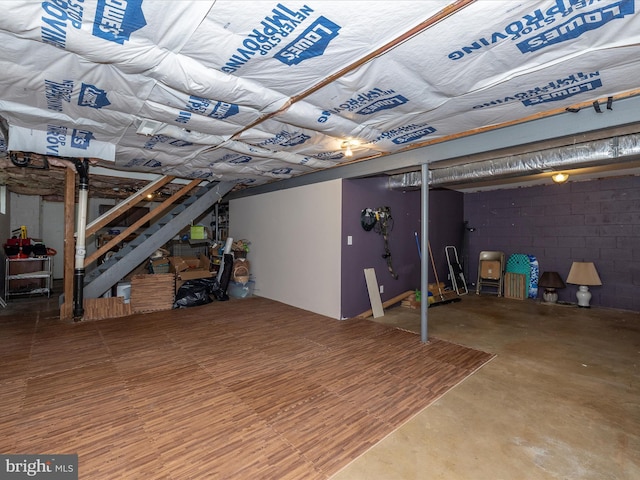 4310 Zircon Rd, Middletown, MD 21769 - finished basement featuring concrete block wall