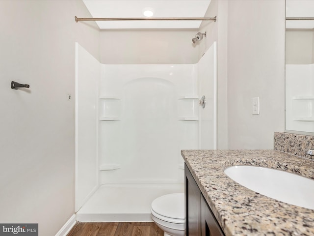 11044 Cross Fields Dr, Waynesboro, PA 17268 - bathroom with vanity, wood finished floors, and a shower