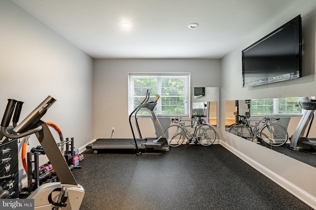 201 Ivystone Dr, Downingtown, PA 19335 - exercise area with baseboards and recessed lighting