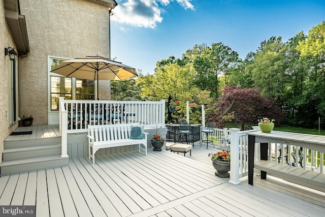 201 Ivystone Dr, Downingtown, PA 19335 - wooden terrace featuring view of wooded area