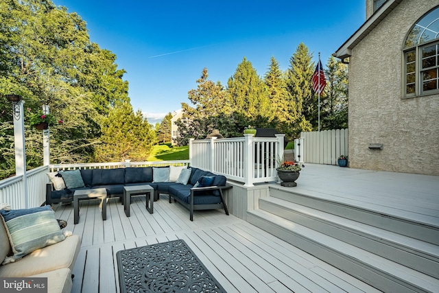 201 Ivystone Dr, Downingtown, PA 19335 - wooden deck featuring an outdoor hangout area