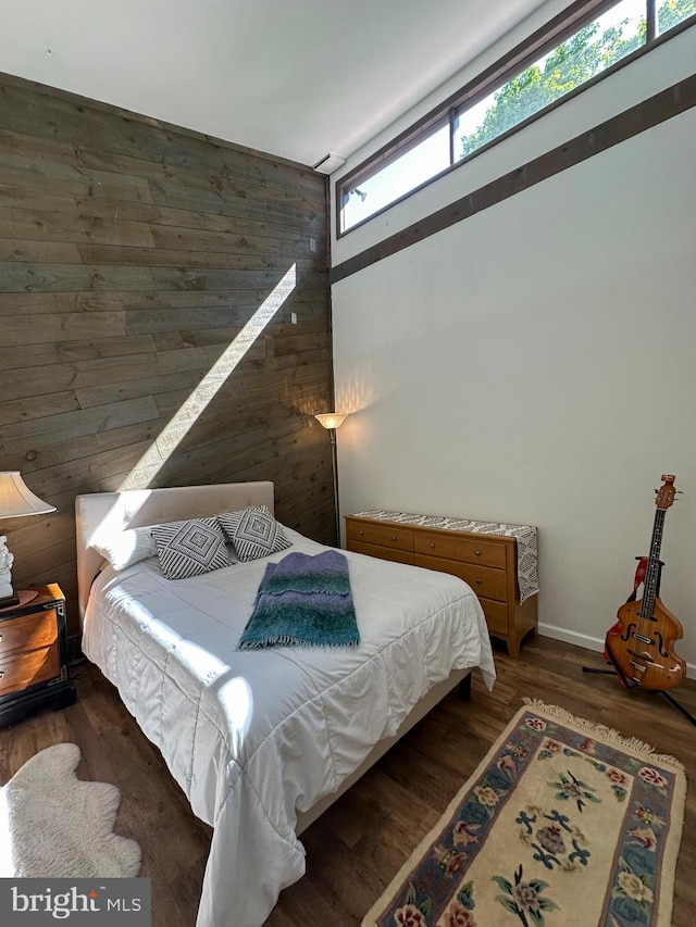 5607 Meridian Rd, Gibsonia, PA 15044 - bedroom with wood walls and wood finished floors