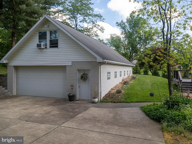 5607 Meridian Rd, Gibsonia, PA 15044 - garage with cooling unit and driveway